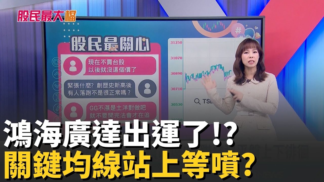 鴻海廣達出運!? 關鍵均線站上等噴? 專家:"這時間"有機會 被動元件+重電飆 一日行情or波段!? 【股民最大黨-股民最關心】｜主播 張懷慈｜
