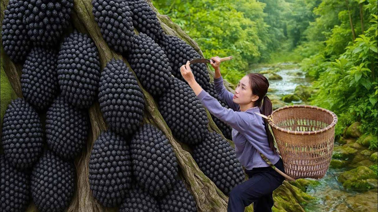 Harvesting Wild Black Custard Apples Goes to market sell &ndash; Making Rare and Flavorful Wine!