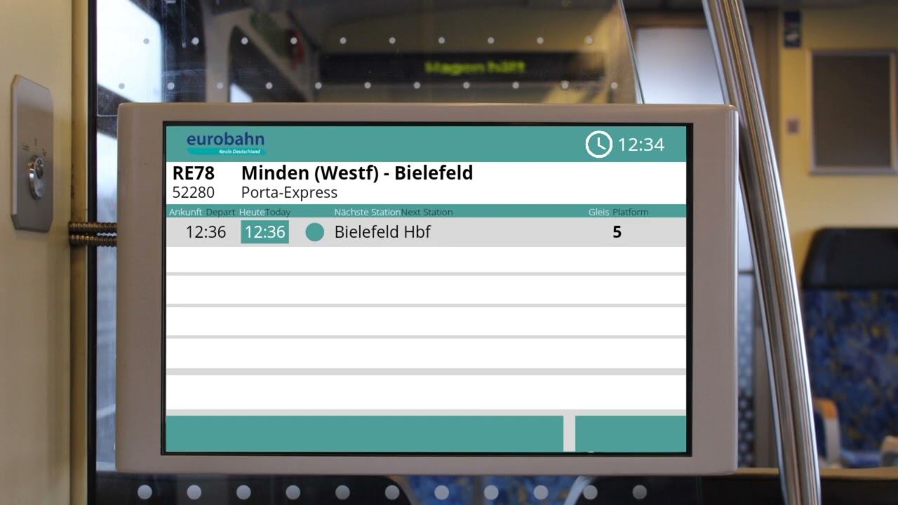 Eurobahn - Ansagen des RE78 von Bielefeld nach Minden