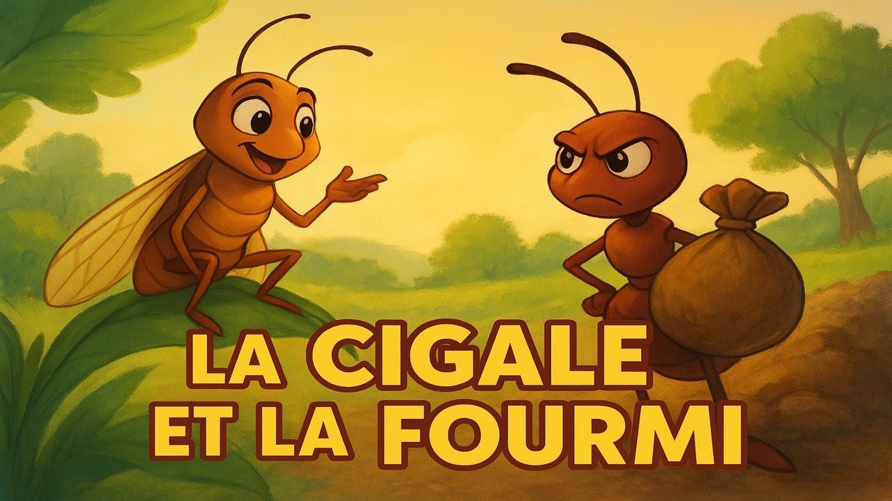 La cigale et la fourmi. Fable animé pour enfants