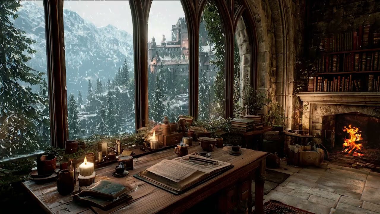 Warm Winter Night After a Long Cold Day | Cozy Winter Ambience Sounds for Rest and Calm