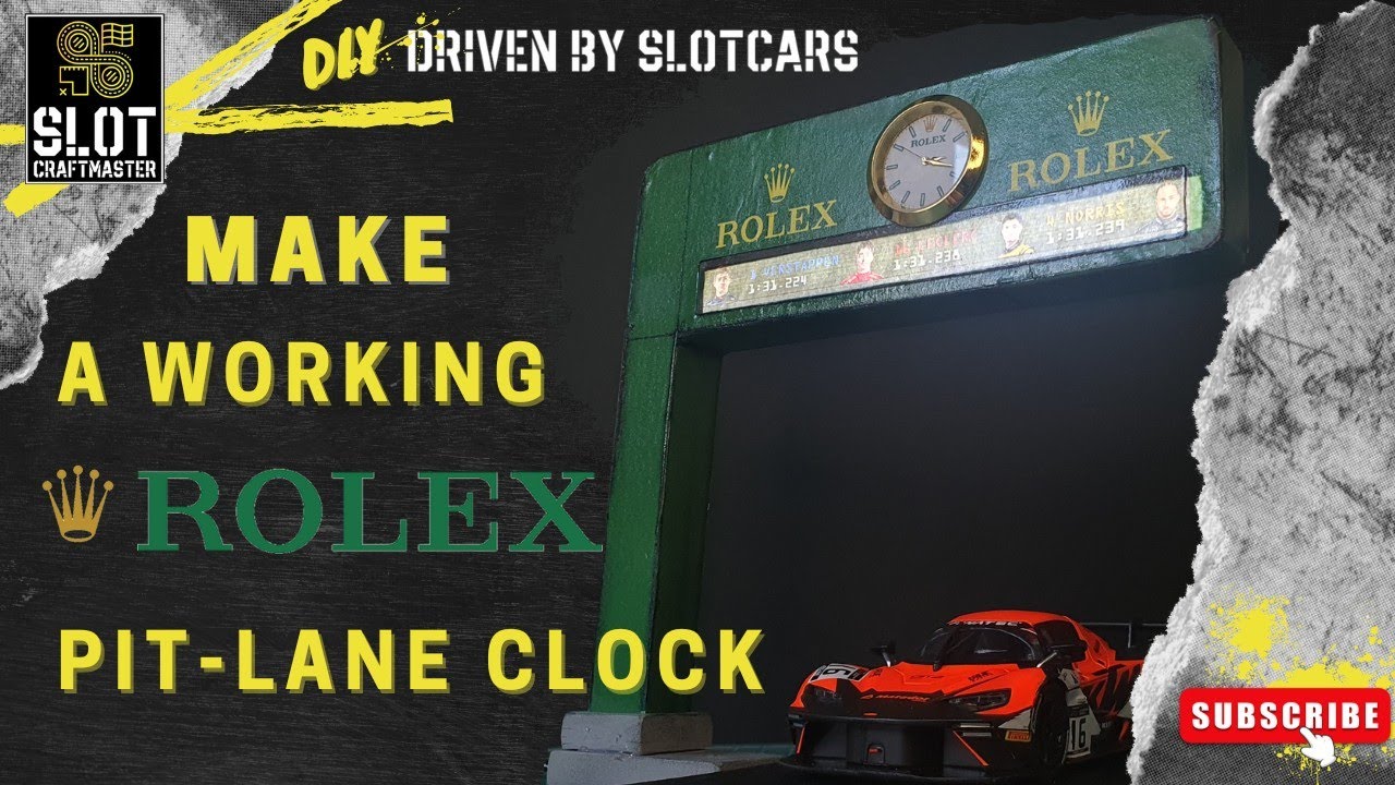 Craft an EPIC Rolex pit lane clock for your Slot Car track!