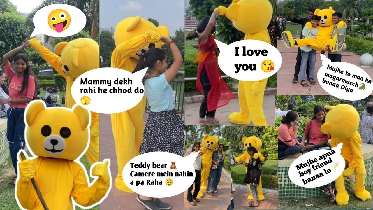 Cp teddy bear prank in cute girls dance prank || public reaction 😲 
