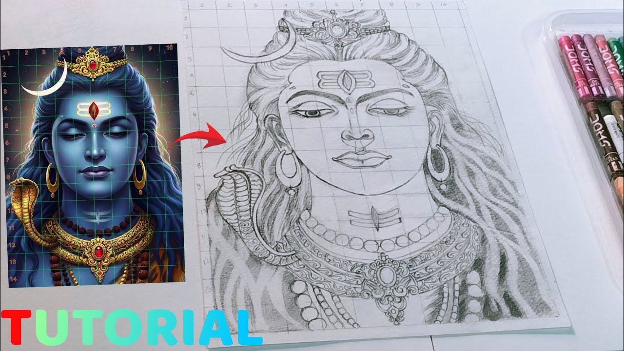 How to Draw Outline of Lord Shiva? Shivratri Special Outline Tutorial of Lord Shiva..