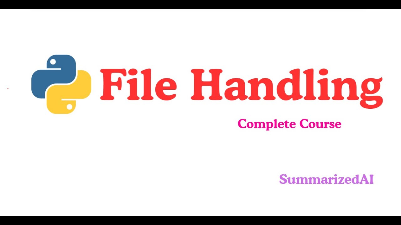 Python File Handling | Read & Write Text, JSON, Excel & Images #python #filehandling #pythontutorial
