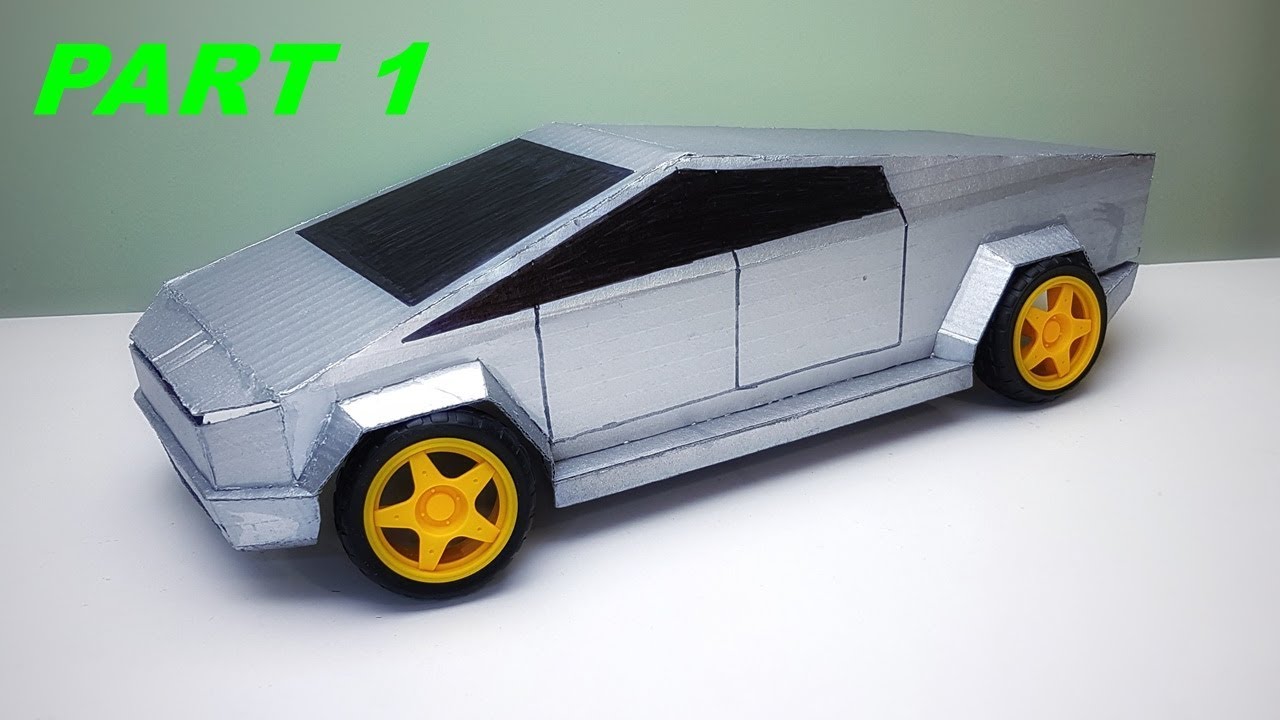 How to make rc cardboard tesla cybertruck Part1