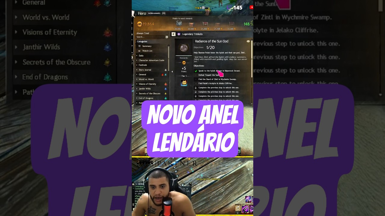 COME&Ccedil;ANDO O NOVO ANEL LEND&Aacute;RIO NO GUILD WARS 2 #mmorpg #gw2