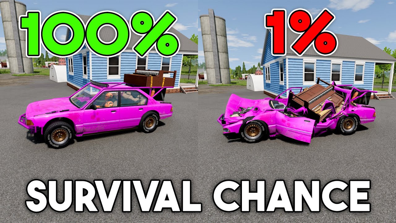 Realistic Survival Chance Crash Tests #56 (With Dummies) | BeamNG.Drive