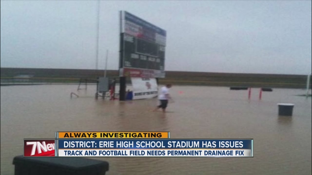 Erie High School Football Field plagued with drainage problems