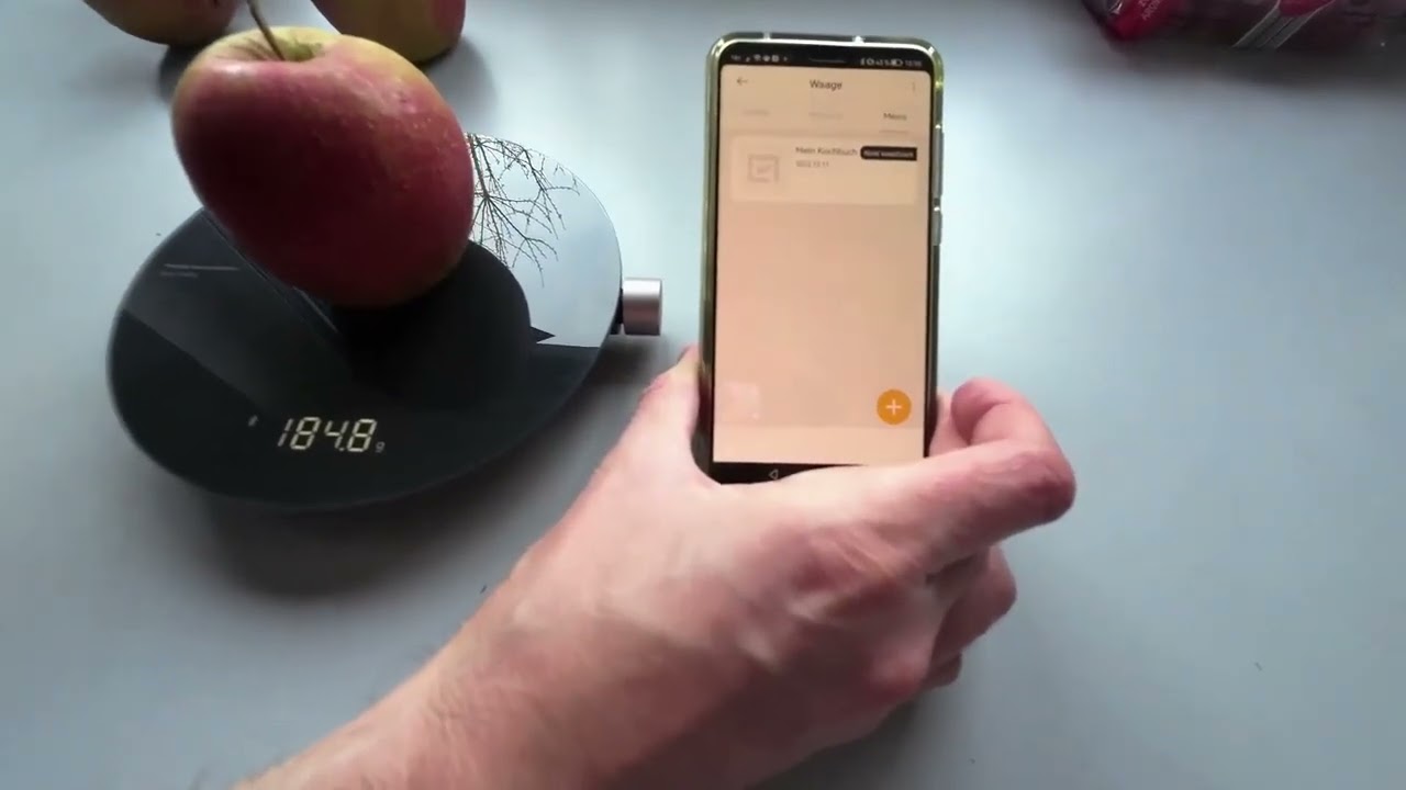HOTO Digitale Küchenwaage Hochpräzise 0,1g 3kg Waage, Richtig schöne Waage mit einer App Funktion