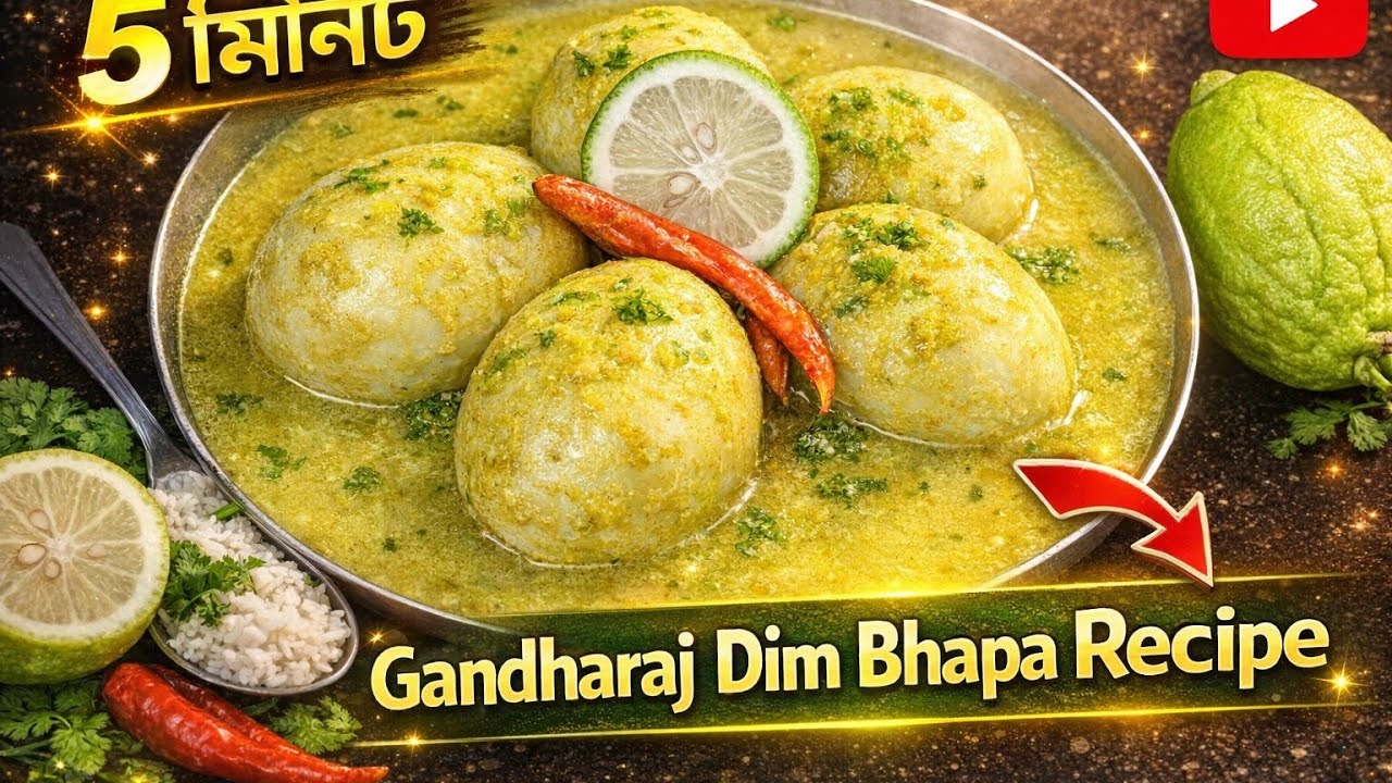 Gandharaj Dim Bhapa Recipe | Bengali Egg Bhapa with Gandharaj Lebu | Easy Bengali Recipe|