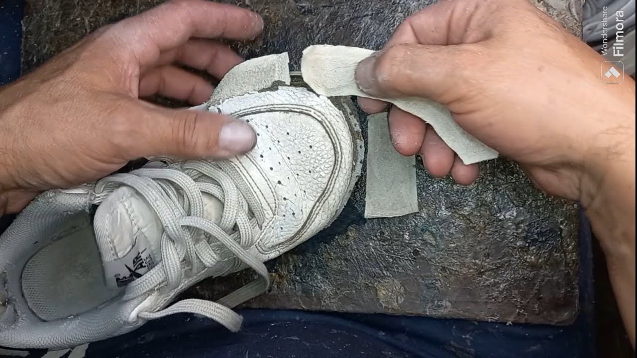 Cómo parchar la punta de la zapatilla rota