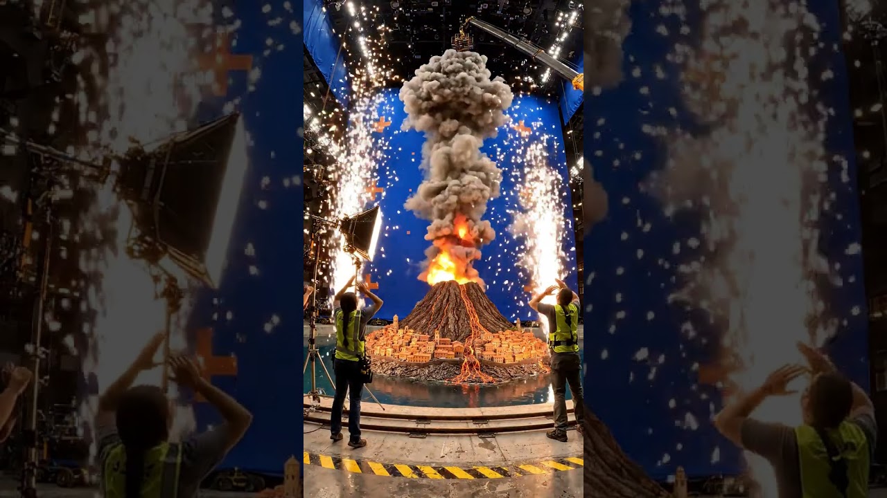 Massive Volcano Eruption Destroys Miniature City | Behind The Scenes Practical FX #VolcanoEruption