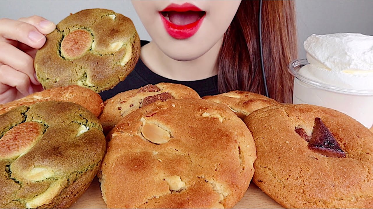 ASMR 쫀득한 벤스쿠키, 생크림 먹방 CHEWY COOKIES, WHIPPED CREAM MUKBANG eating sounds