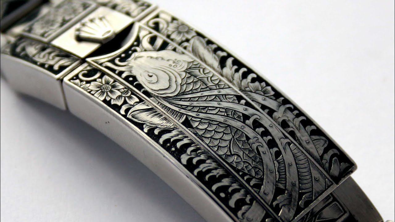 Hand Engraving by Joanne Ryall - Rolex Submariner Clasp