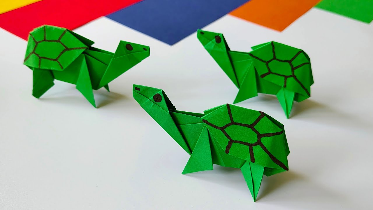 Żółw z papieru, Jak Zrobić Żółwia z Papieru, zabawa dla dzieci, wyroby z papieru, Origami