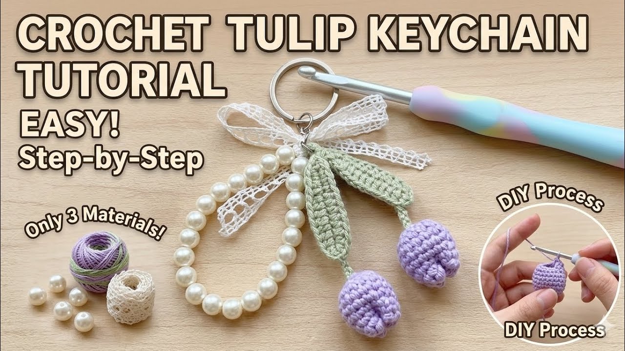 I made 50 and sold them all ! Most selling product 🌹 cute and easy tulip keychain 😍🌷