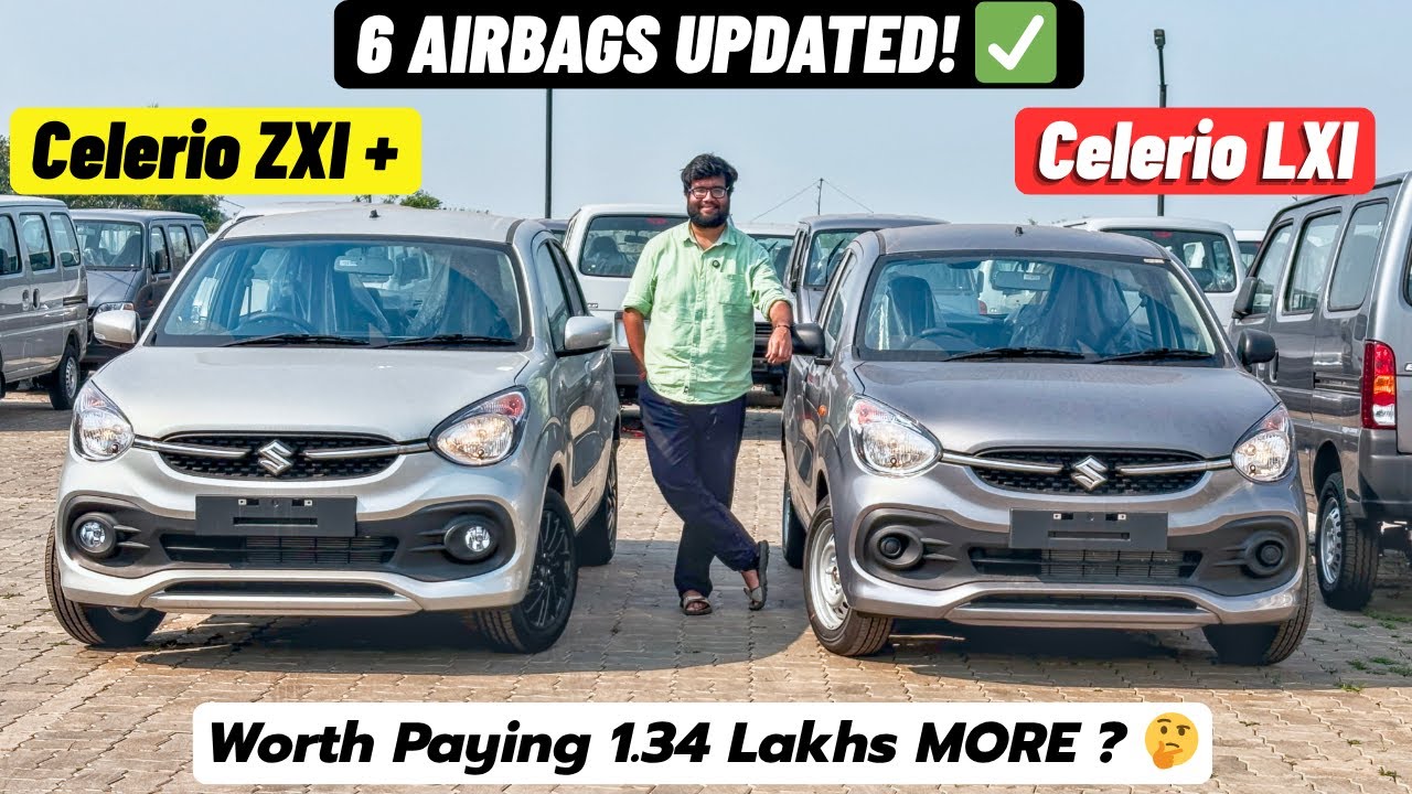 * 6 AIRBAGS NOW 🔥 * New 2025 Maruti Celerio LXI vs ZXI Plus - Detailed Comparison with Price ✅