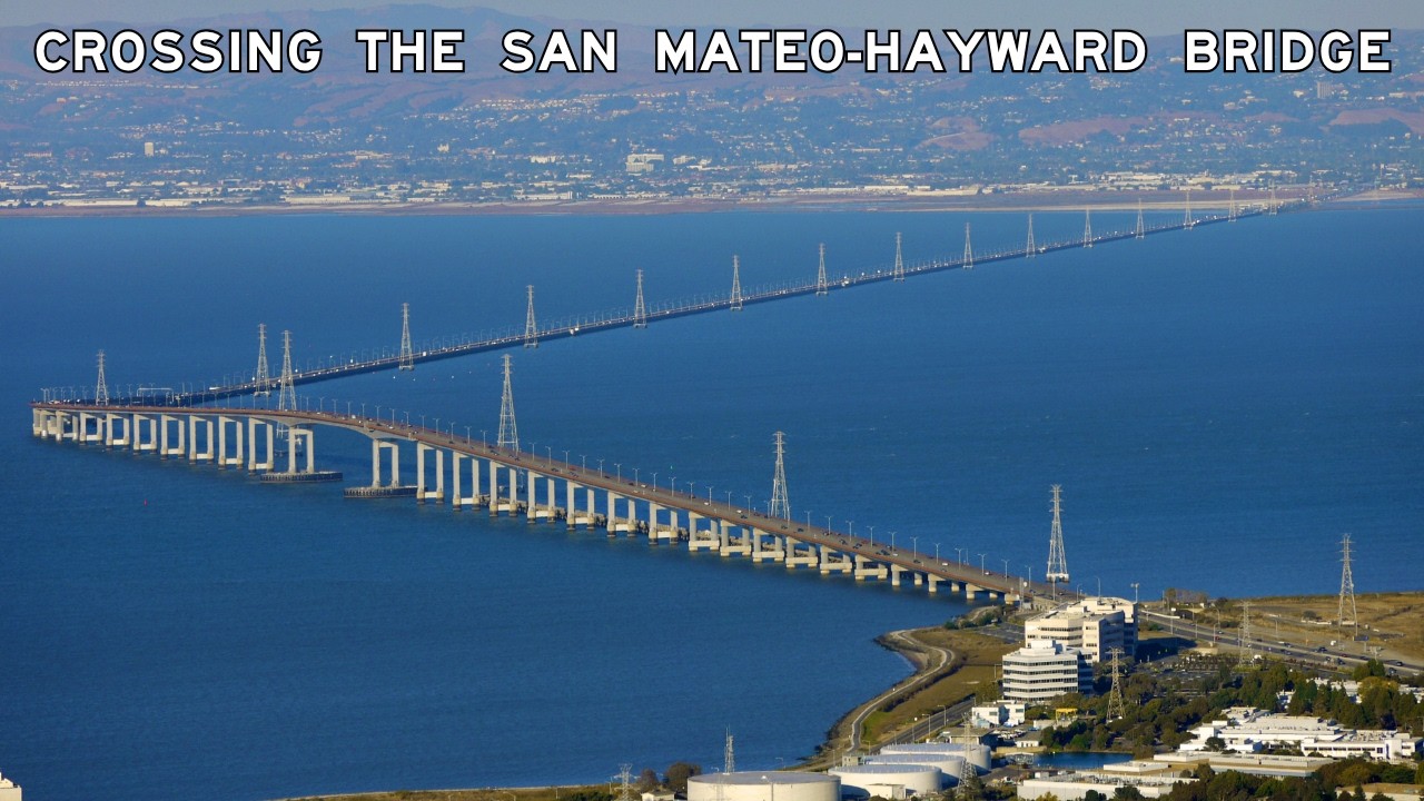 Crossing the San Mateo Hayward Bridge on CA-92