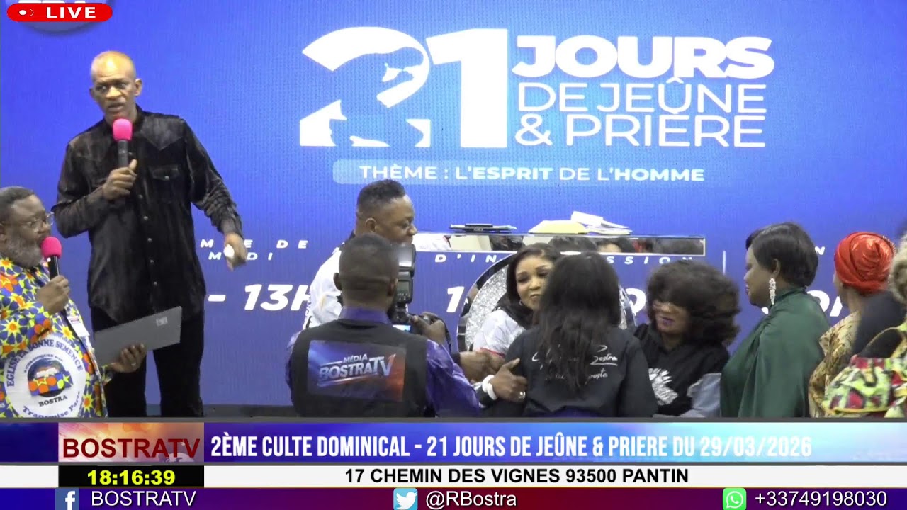2&Egrave;ME CULTE DOMINICAL - 21 JOURS DE JE&Ucirc;NE & PRIERE DU 29/03/2026