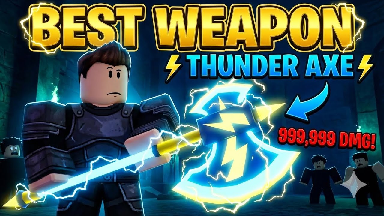 THE BEST WEAPON IN SOLO HUNTERS (Thunder Axe) Roblox