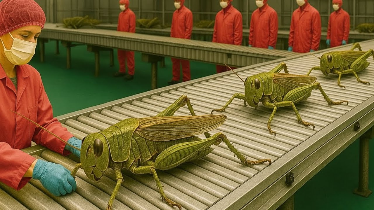 Inside the Largest Locust Factory: Producing Hundreds of Tons of Animal Feed (Full Process)