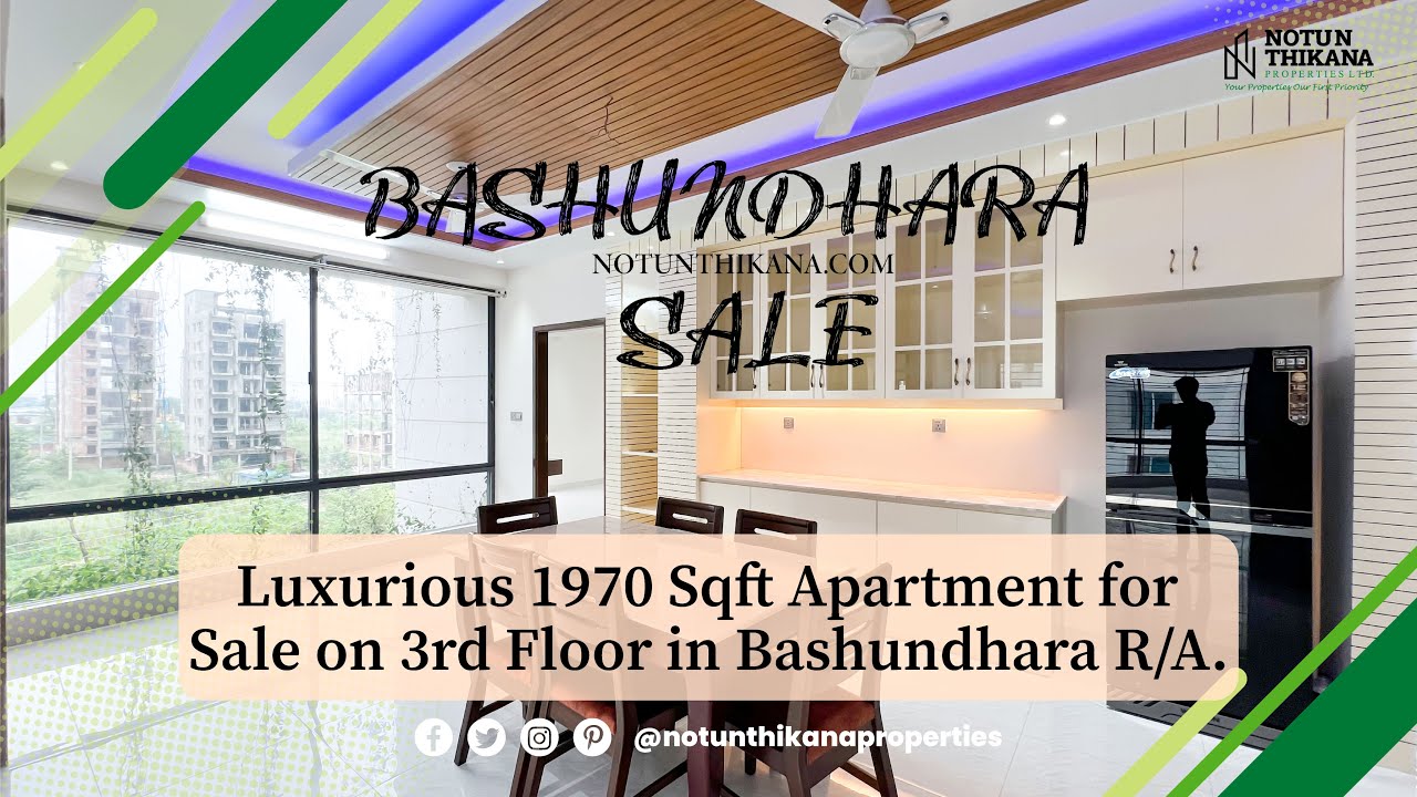 Luxurious 1970 Sqft Apartment for Sale on 3rd Floor in Bashundhara R/A.
