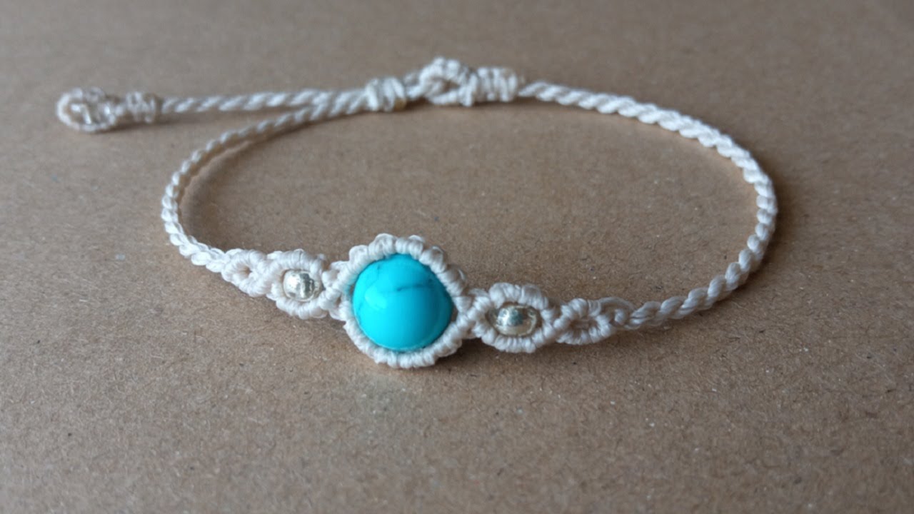 Pulsera en macramé con Turquenita / Tutorial paso a paso
