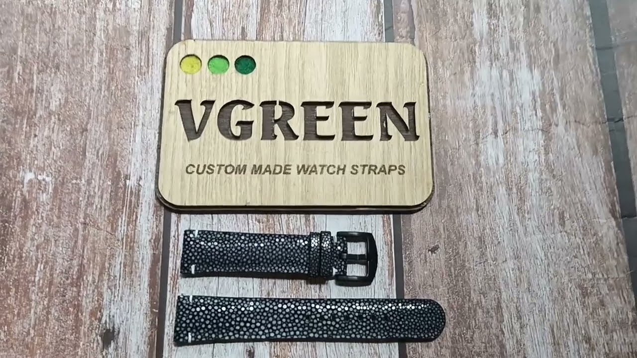 Black Full Grain Stingray Leather Strap For Tudor Heritage Black Bay Ceramic 41mm Watch
