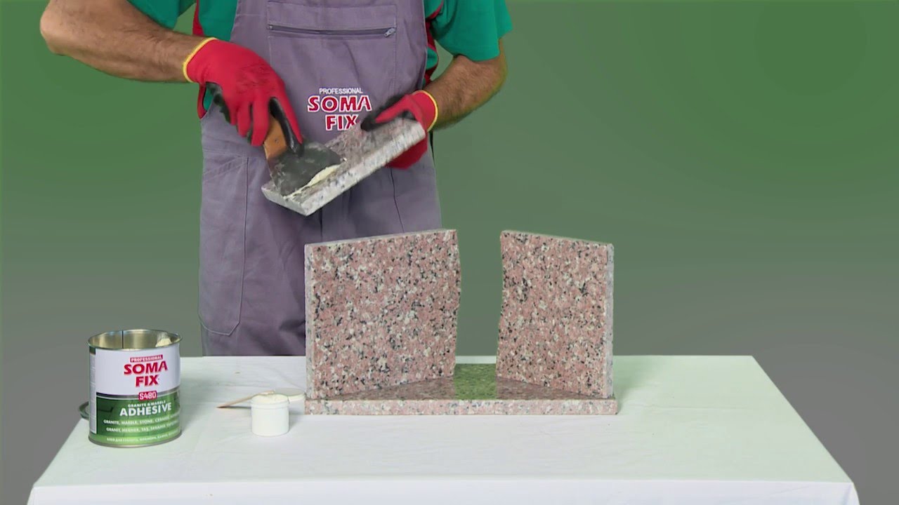 Cracked Marble Bonding with Marble and Granite Adhesive, Marble Slab - Somafix