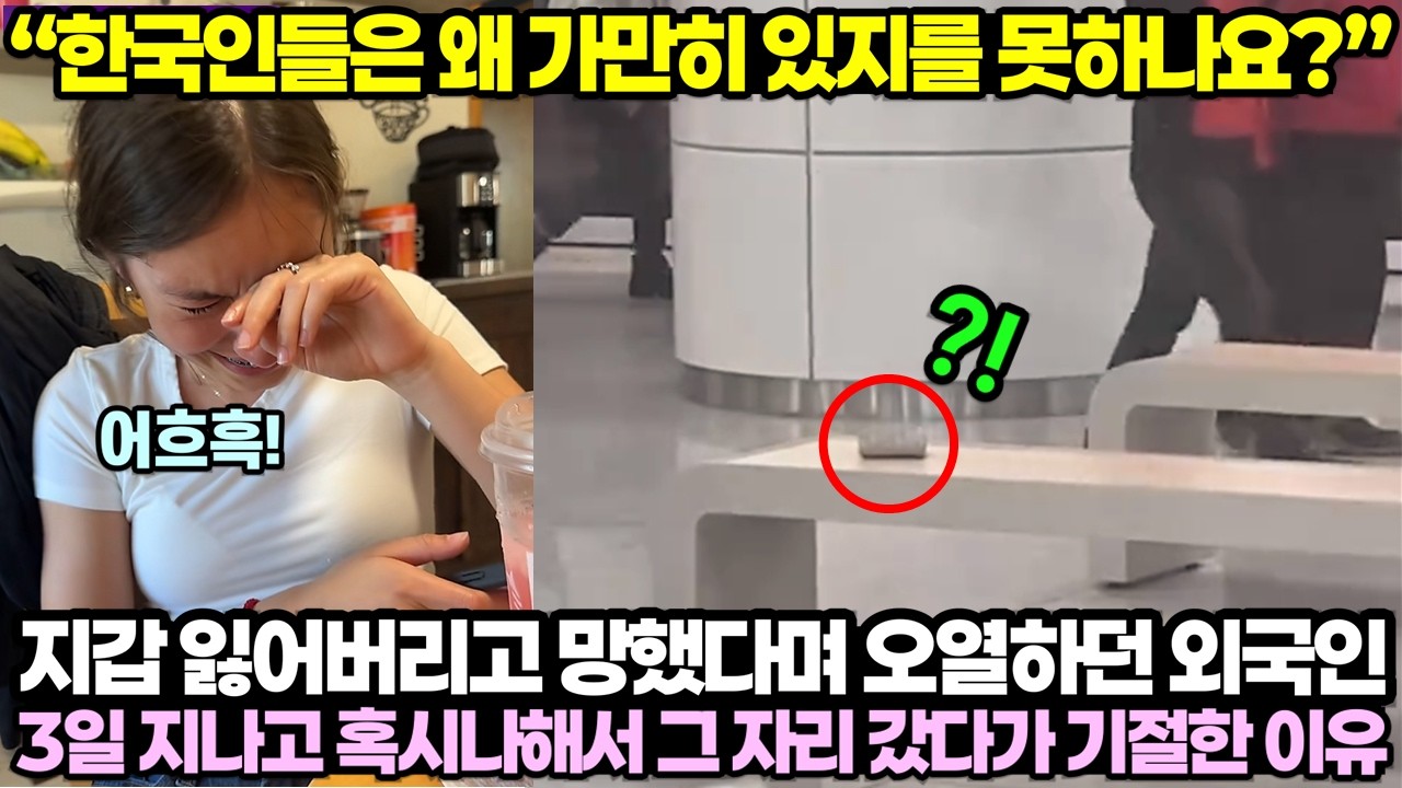 지갑 잃어버리고 망했다며 오열하던 외국인이 3일 지나고 혹시나해서 그 자리 갔다가 기절한 이유