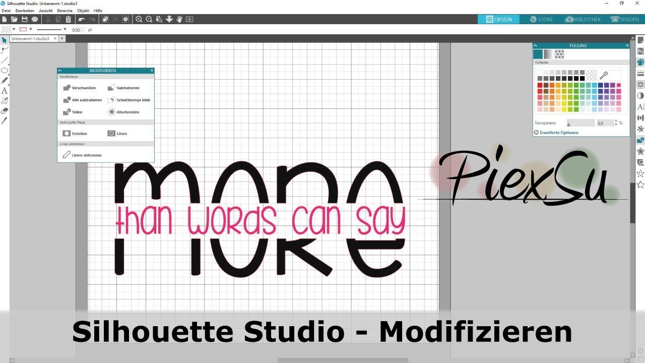 Formen und Schriften Modifizieren in Silhouette Studio | PiexSu