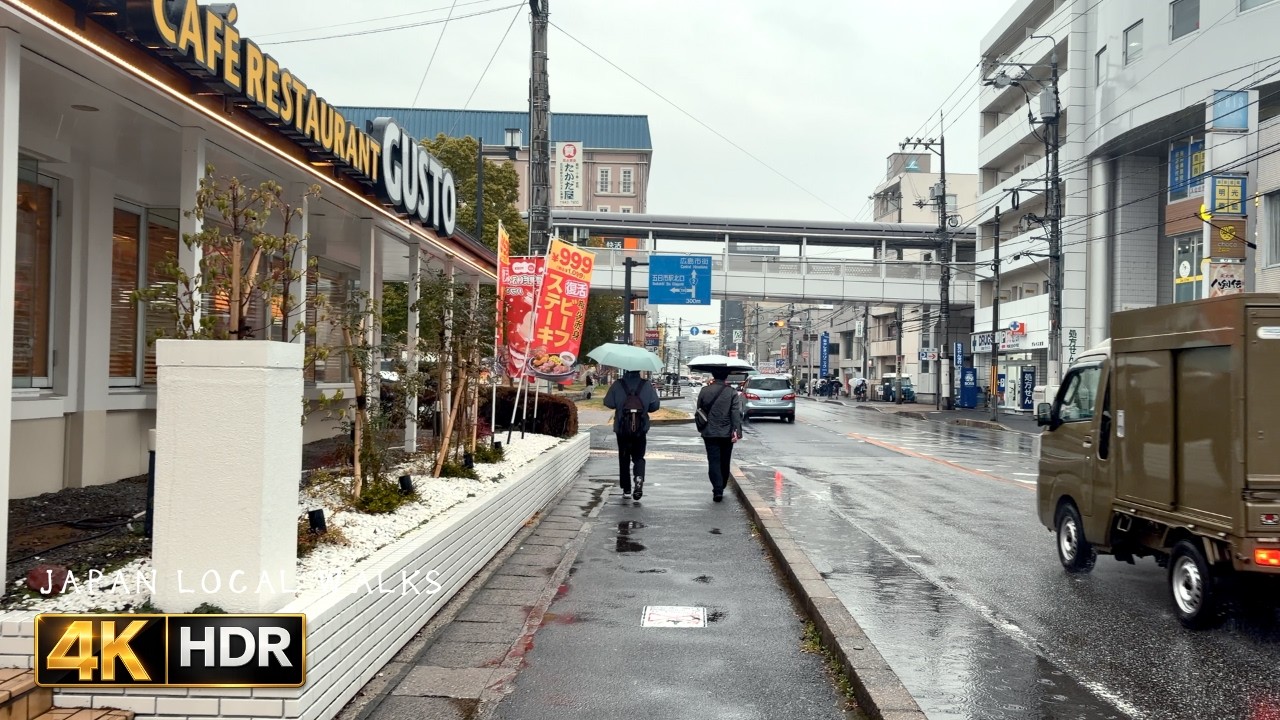 Rainy Afternoon Walk Through Hiroshima Neighborhoods, Japan • 4K HDR