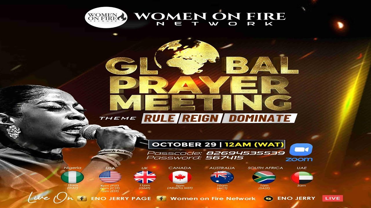 WOMEN ON FIRE NETWORK GLOBAL PRAYER MEETING - 30TH OCT 2025