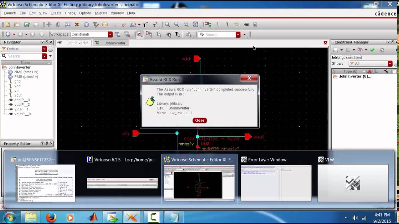 Layout of Inverter, Cadence Virtuoso,90 nm: Part-2