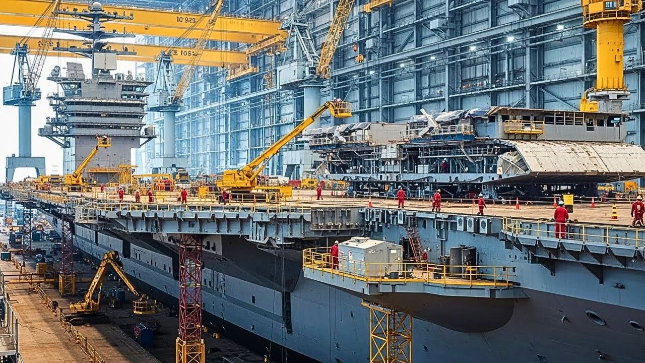 How USS Gerald R. Ford Is Built – Inside America’s Next-Gen Mega Carrier Shipyard (Full Process)