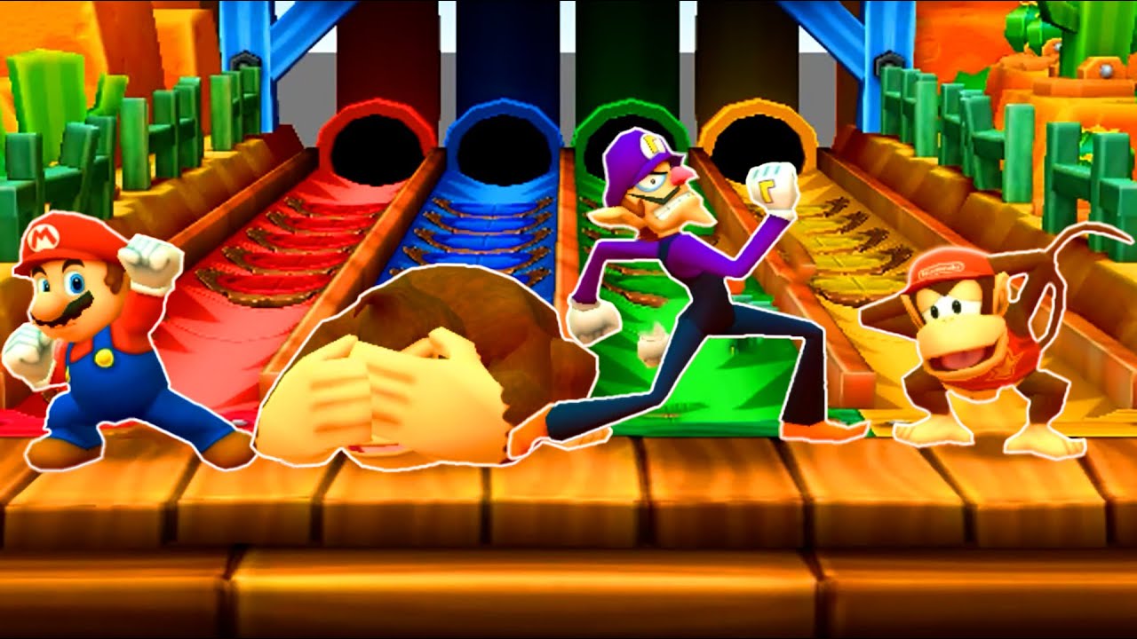 【マリオパーティスターラッシュ】ミニゲームマリオVsドンキーコングVsワルイージVsディディーコング(最強CPU｢たつじん」)