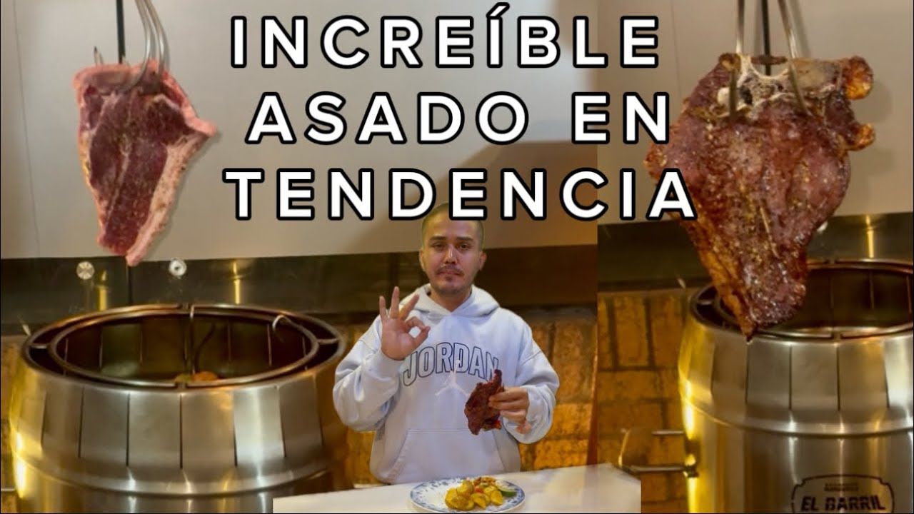 ASADO AL BARRIL. T-BONE , PAPAS AMARILLAS Y PIMENTÓN. TENDENCIA EN ASADOS 