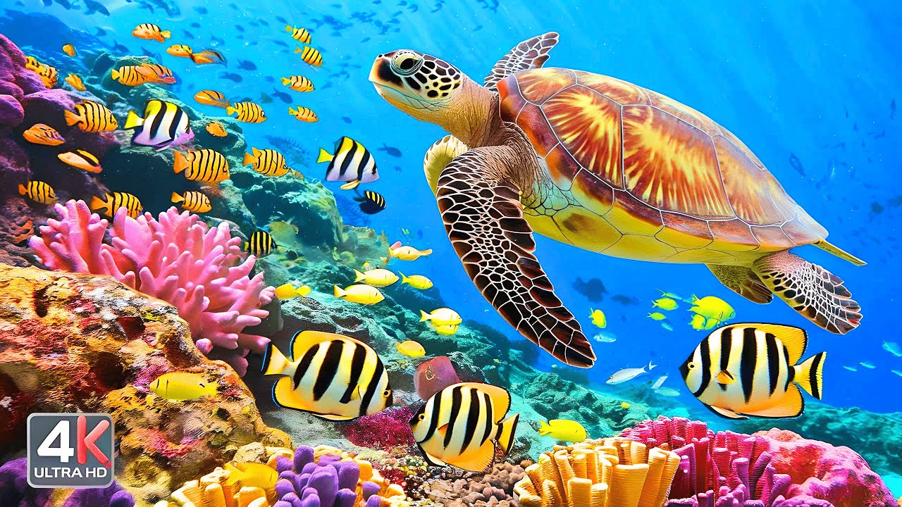 Great Barrier Reef, Australia  Vibrant coral reefs teeming with colorful fish