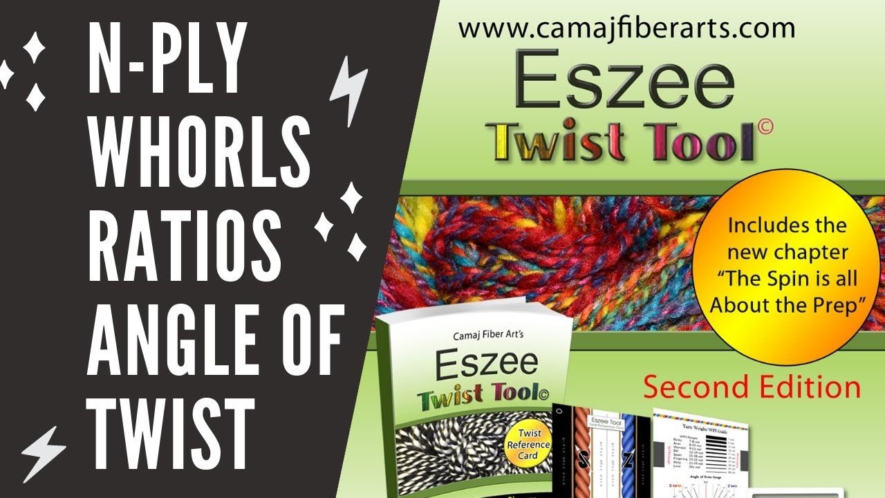 Camaj Fiber Arts - navajo ply, introduction to whorls, ratios and angle of twist Eszee twist tool.