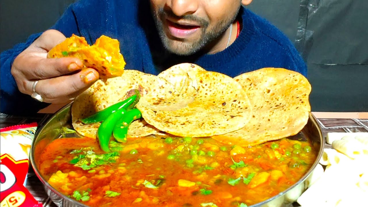 Winter Special Aloo Matar Ki Sabji With Paratha Mukbang | Chatora ki Duniya | Indian Food Mukbang 