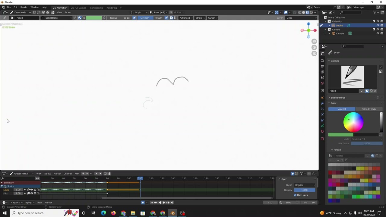 Blender Grease Pencil Interpolation