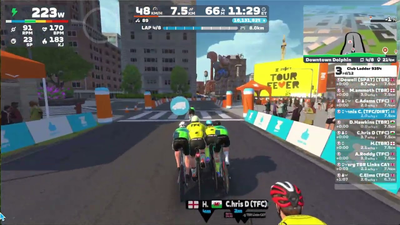 TBR Dynasty vs TFC Omega - Downtown Dolphin - 2025-07-08 #clubladder #zwift