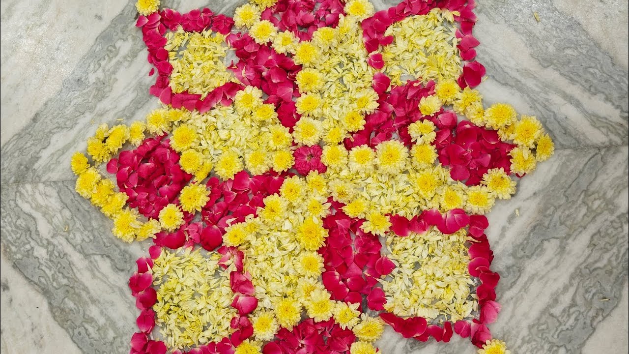 Pongal2026🌼🏵️#pookolam#flowerrangoli#flowerart#diyfestivaldecorideas #diy#pongalrangoli