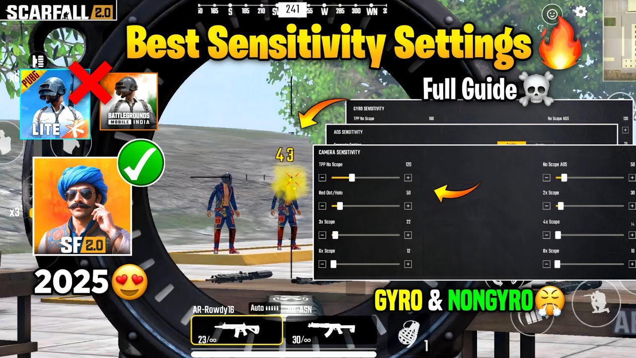 😱Scarfall 2.0 Best Sensitivity🤯 Settings Full Guide 2025 | Scarfall 2.0 Sensitivity Settings 2025 🔥