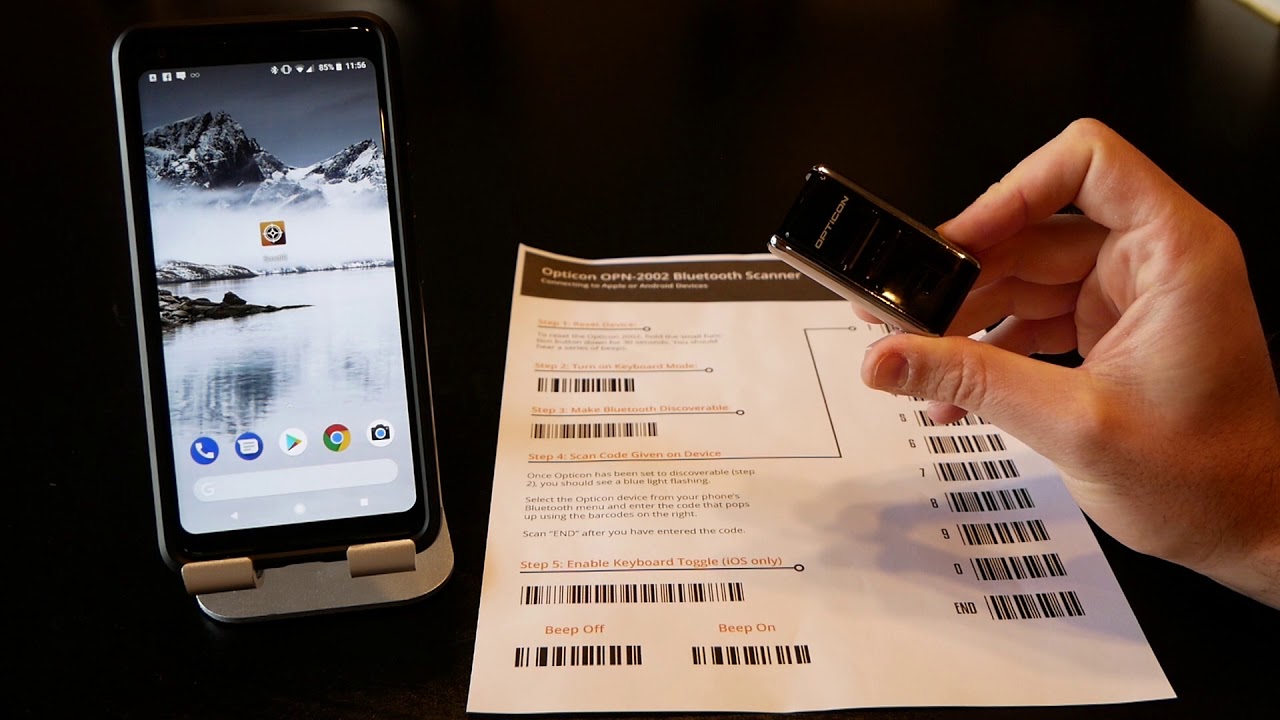 How to connect an Opticon OPN-2002 bluetooth scanner to an Android phone