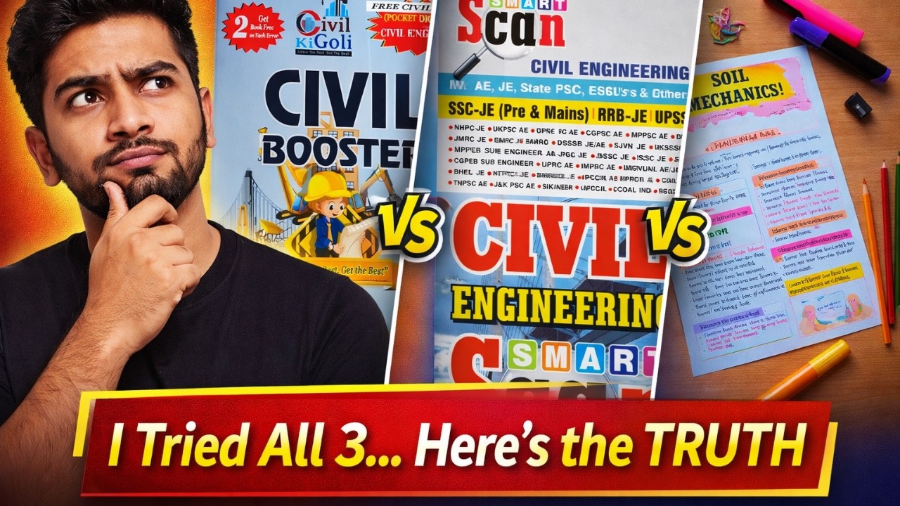 Best HANDBOOK for SSC JE ? Civil Booster vs Smart Scan vs Self Notes 🤯