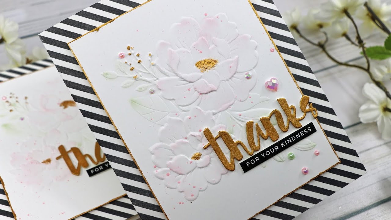 Peony Bundle 3D Embossing Folder with Metallic Accents