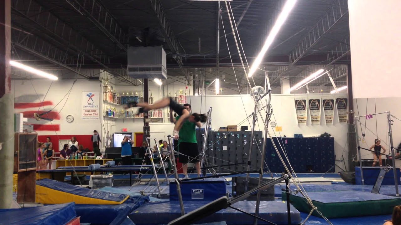 Bars release moves:  Maloney drill (step 1)