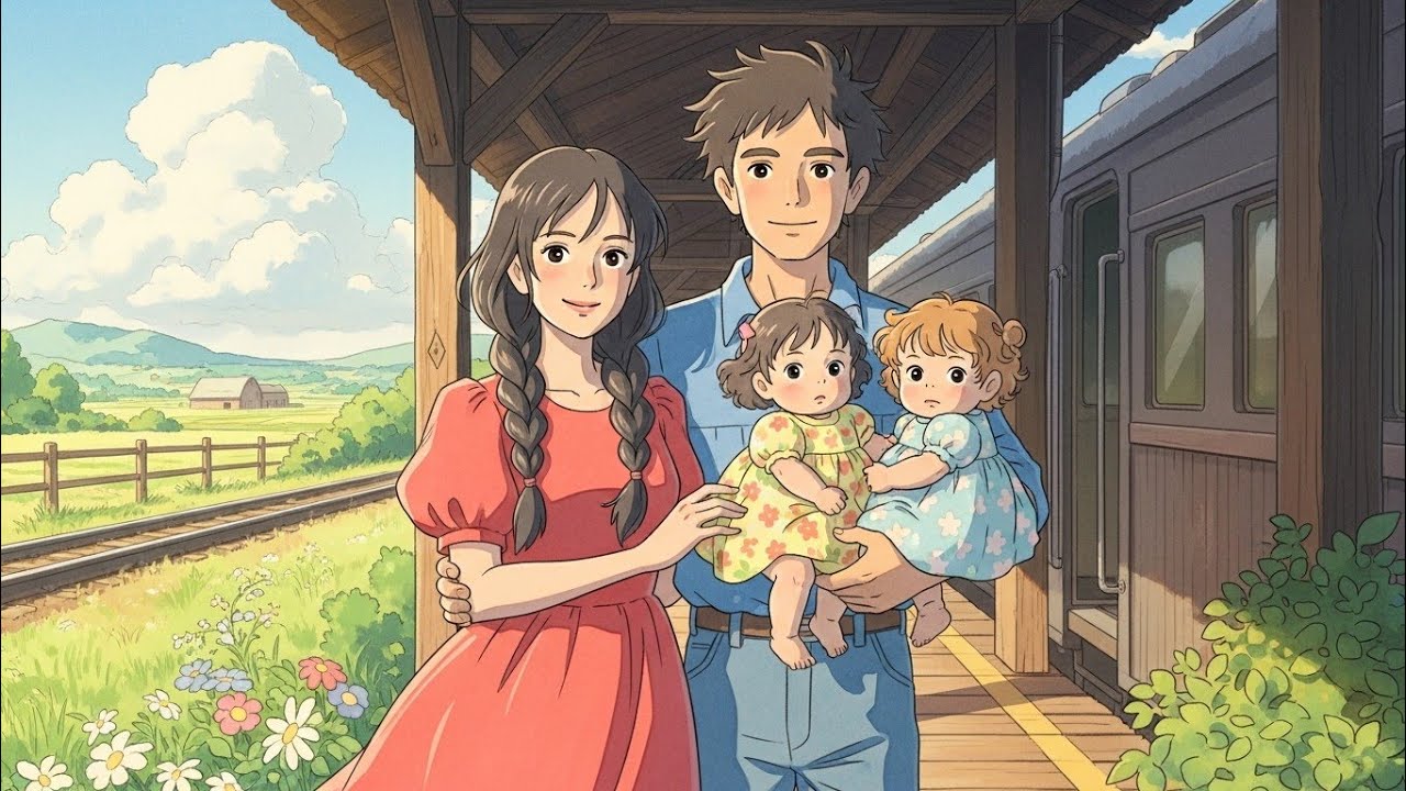 A Train Ride, A Lunch Box, and Quiet Moments Between Stations | Cozy Ghibli-Style Family Life